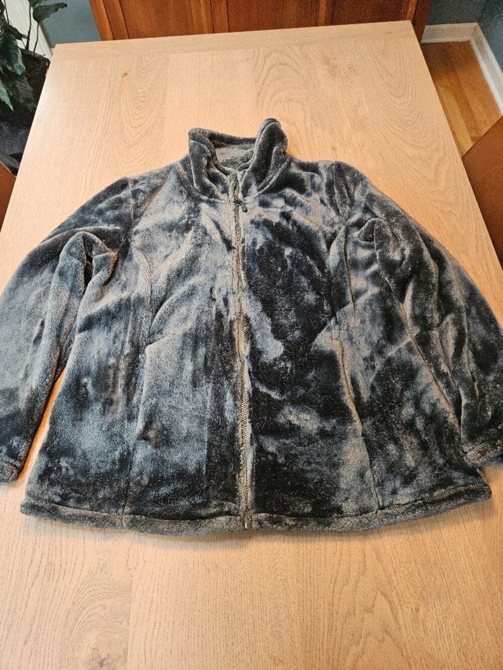 32 Degrees Heat Faux Fur Jacket Full Zip Plush Fleece Gray Women's XL Cozy